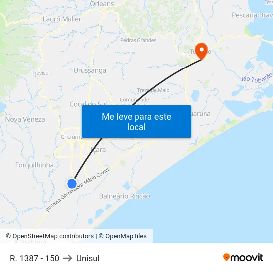 R. 1387 - 150 to Unisul map