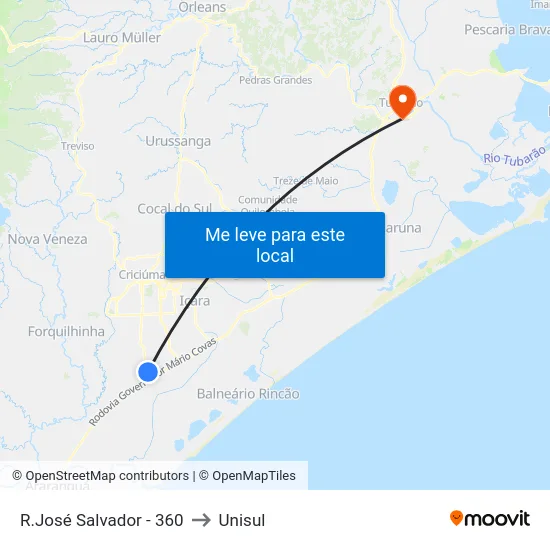 R.José Salvador - 360 to Unisul map