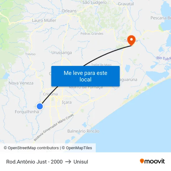 Rod.Antônio Just - 2000 to Unisul map