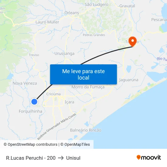 R.Lucas Peruchi - 200 to Unisul map