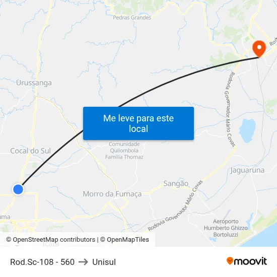 Rod.Sc-108 - 560 to Unisul map