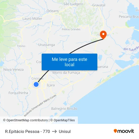 R.Epitácio Pessoa - 770 to Unisul map