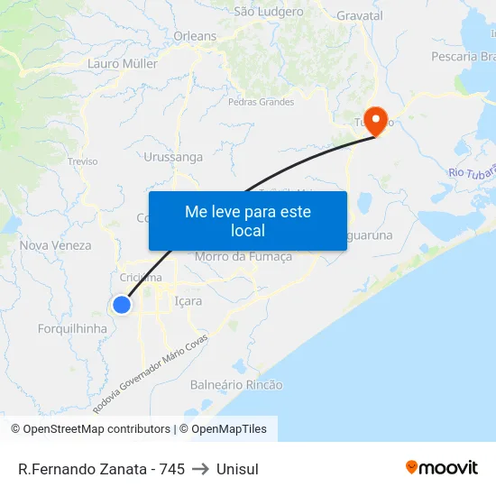 R.Fernando Zanata - 745 to Unisul map