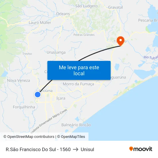 R.São Francisco Do Sul - 1560 to Unisul map