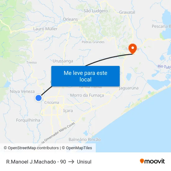 R.Manoel J.Machado - 90 to Unisul map
