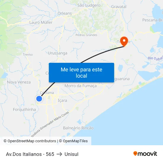 Av.Dos Italianos - 565 to Unisul map