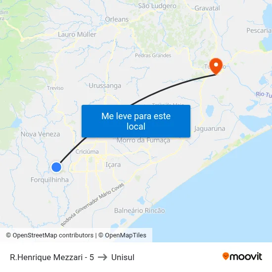 R.Henrique Mezzari - 5 to Unisul map
