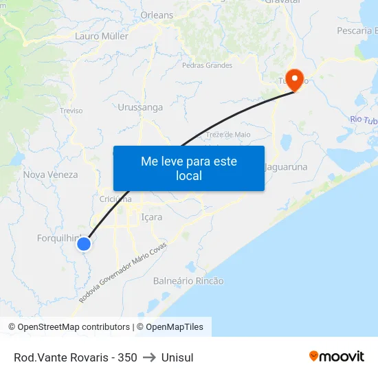 Rod.Vante Rovaris - 350 to Unisul map