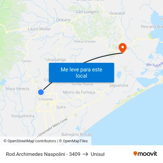 Rod.Archimedes Naspolini - 3409 to Unisul map