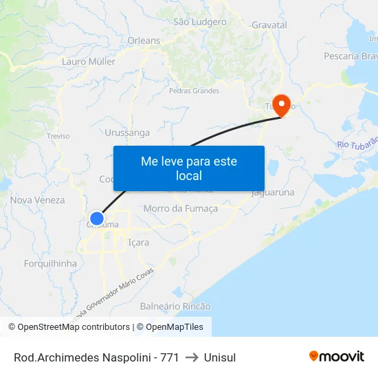 Rod.Archimedes Naspolini - 771 to Unisul map