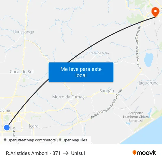 R.Aristídes Amboni - 871 to Unisul map