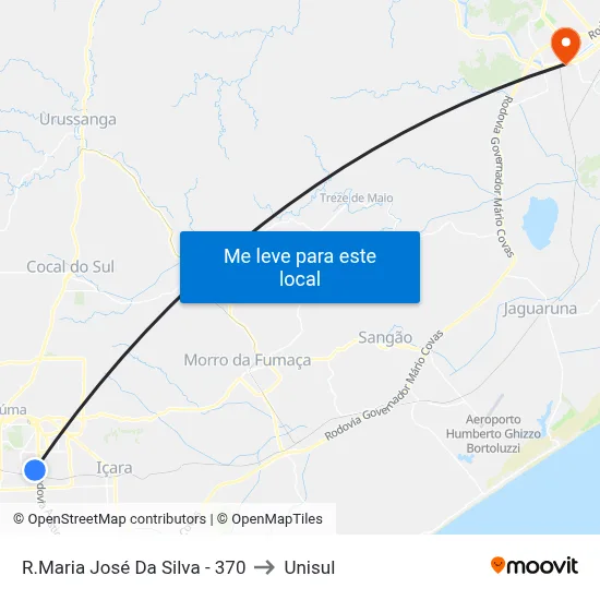 R.Maria José Da Silva - 370 to Unisul map