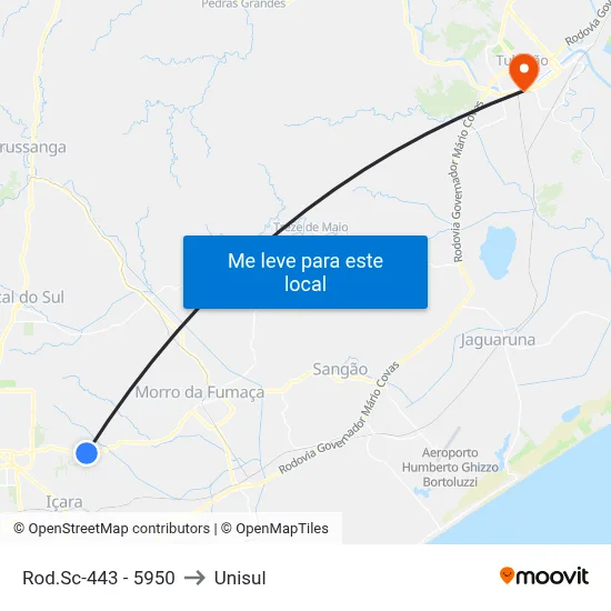 Rod.Sc-443 - 5950 to Unisul map