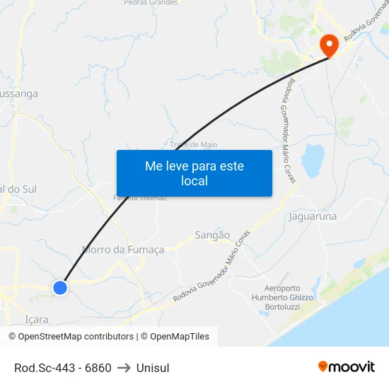 Rod.Sc-443 - 6860 to Unisul map