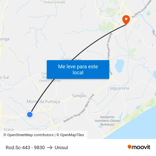 Rod.Sc-443 - 9830 to Unisul map