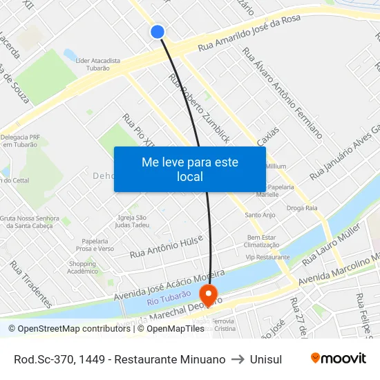 Rod.Sc-370, 1449 - Restaurante Minuano to Unisul map