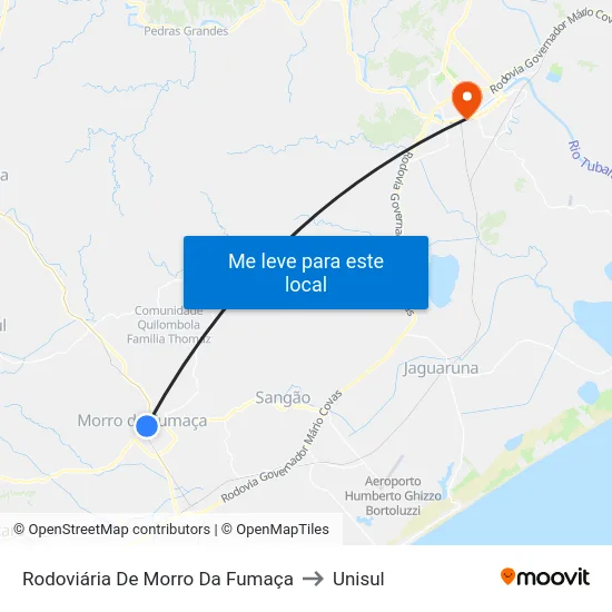 Rodoviária De Morro Da Fumaça to Unisul map