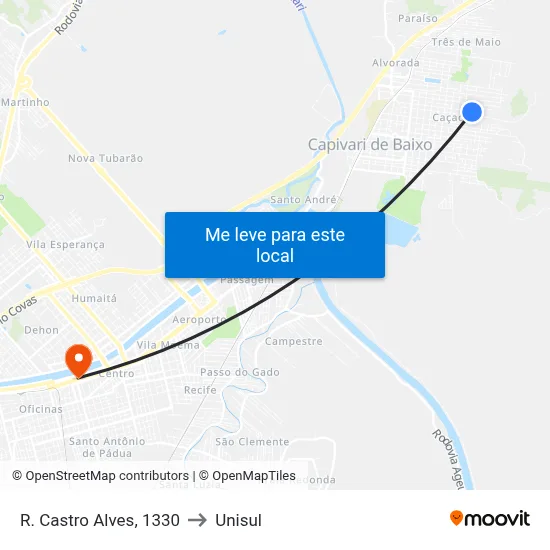 R. Castro Alves, 1330 to Unisul map