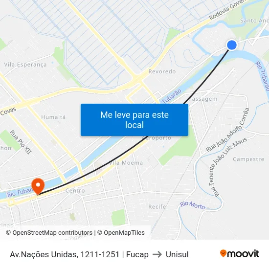 Av.Nações Unidas, 1211-1251 | Fucap to Unisul map
