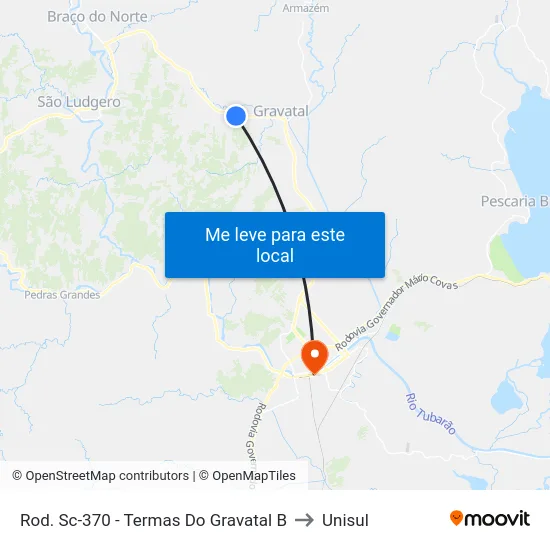 Rod. Sc-370 - Termas Do Gravatal B to Unisul map