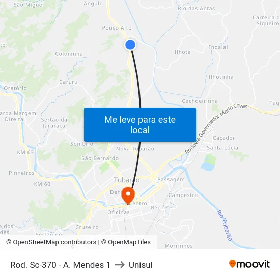 Rod. Sc-370 - A. Mendes 1 to Unisul map