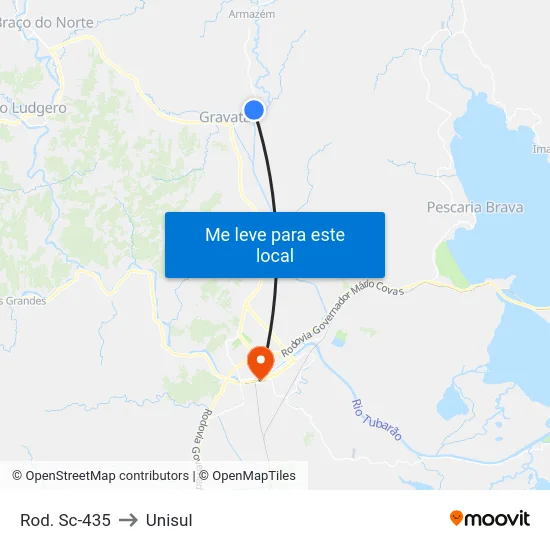 Rod. Sc-435 to Unisul map