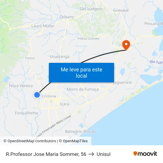 R.Professor Jose Maria Sommer, 56 to Unisul map