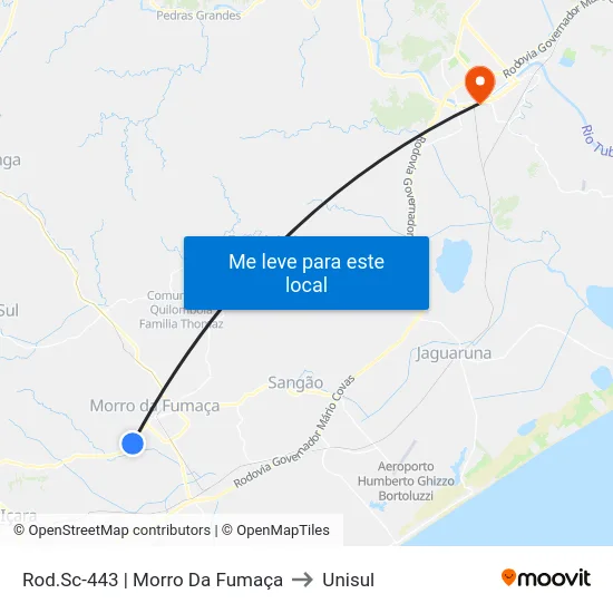 Rod.Sc-443 | Morro Da Fumaça to Unisul map