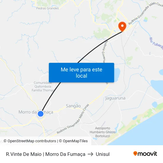 R.Vinte De Maio | Morro Da Fumaça to Unisul map