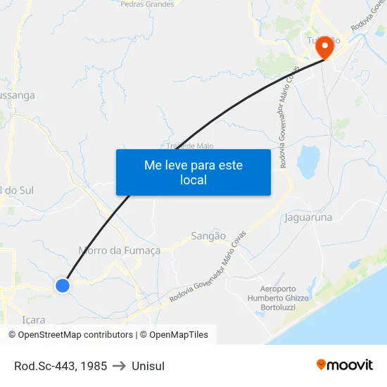 Rod.Sc-443, 1985 to Unisul map