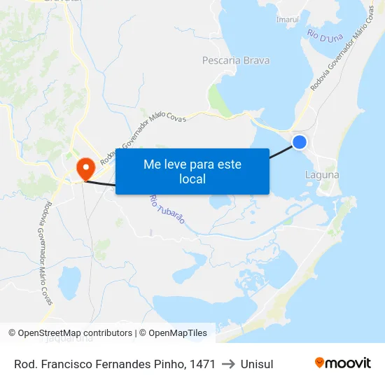 Rod. Francisco Fernandes Pinho, 1471 to Unisul map