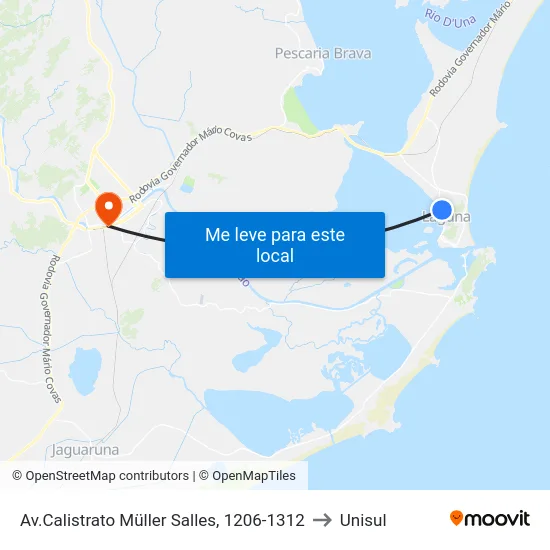 Av.Calistrato Müller Salles, 1206-1312 to Unisul map