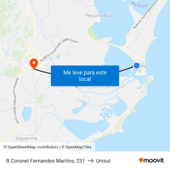 R.Coronel Fernandes Martins, 231 to Unisul map