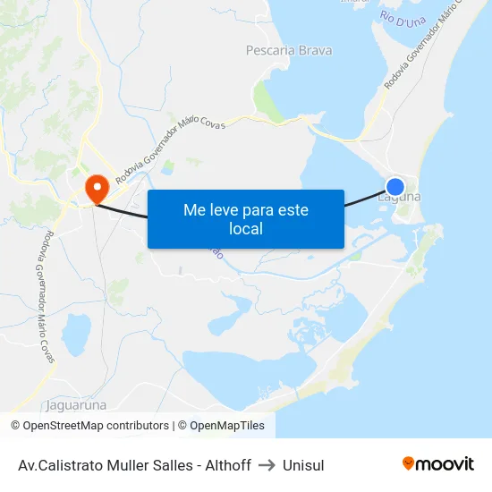 Av.Calistrato Muller Salles - Althoff to Unisul map