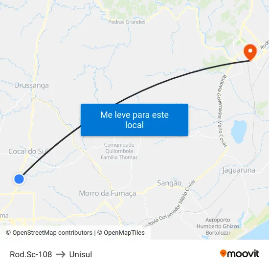 Rod.Sc-108 to Unisul map