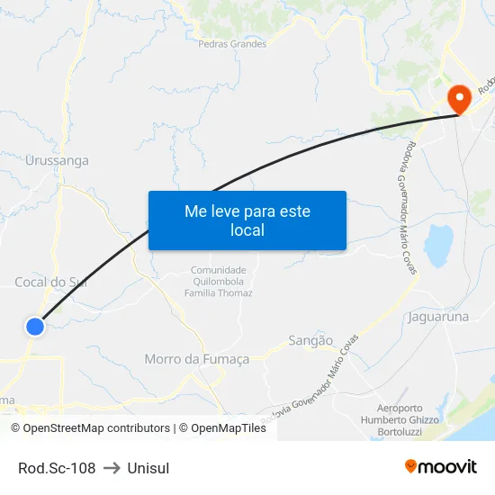Rod.Sc-108 to Unisul map