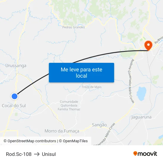 Rod.Sc-108 to Unisul map
