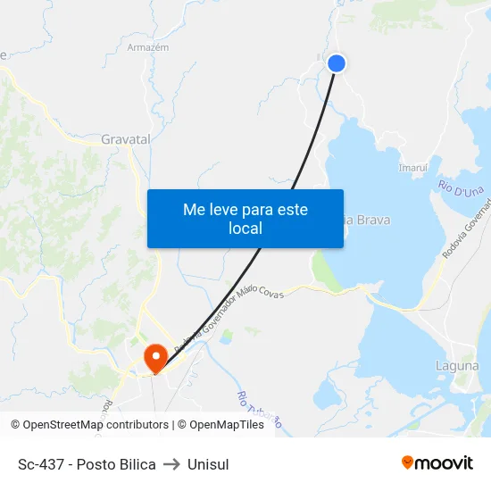 Sc-437 - Posto Bilica to Unisul map