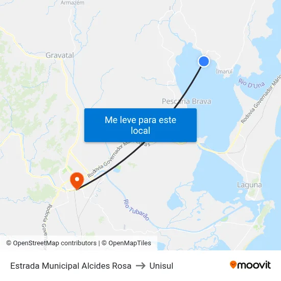 Estrada Municipal Alcides Rosa to Unisul map