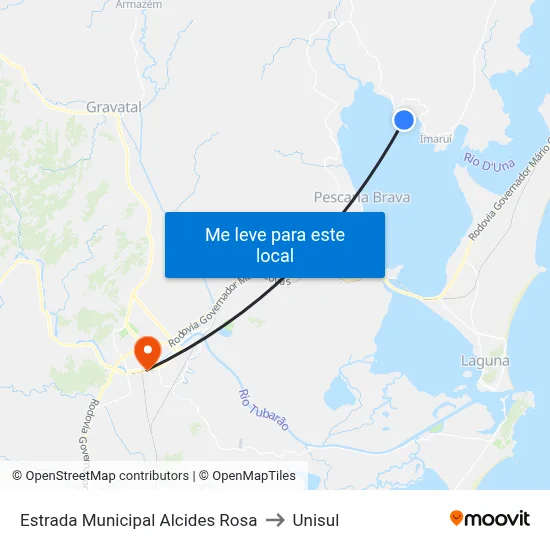 Estrada Municipal Alcides Rosa to Unisul map