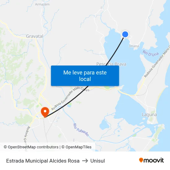 Estrada Municipal Alcides Rosa to Unisul map