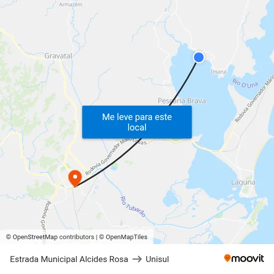 Estrada Municipal Alcides Rosa to Unisul map