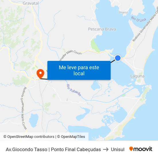 Av.Giocondo Tasso | Ponto Final Cabeçudas to Unisul map
