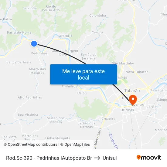 Rod.Sc-390 - Pedrinhas |Autoposto Br to Unisul map