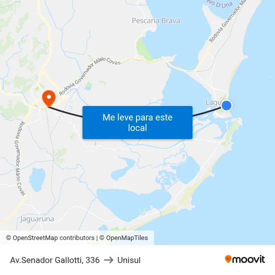 Av.Senador Gallotti, 336 to Unisul map