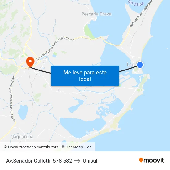 Av.Senador Gallotti, 578-582 to Unisul map
