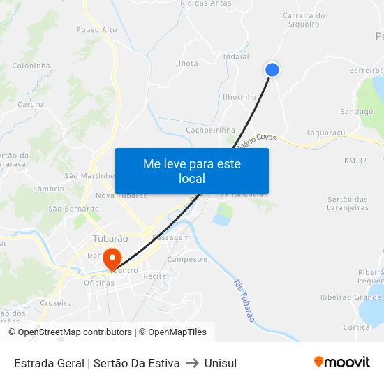 Estrada Geral | Sertão Da Estiva to Unisul map