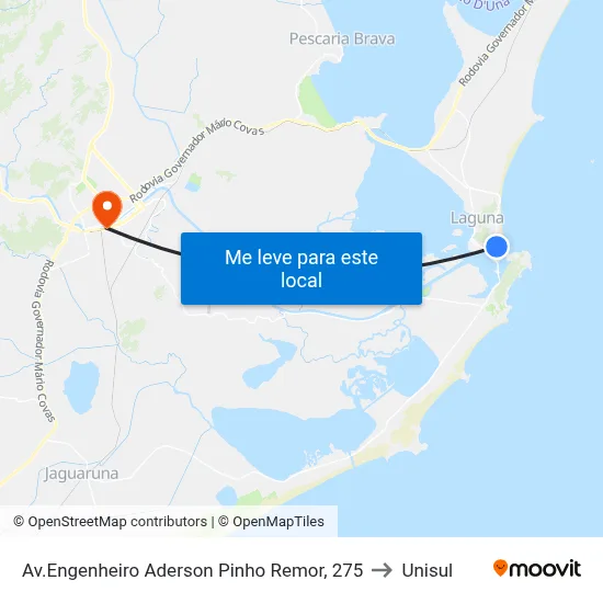Av.Engenheiro Aderson Pinho Remor, 275 to Unisul map