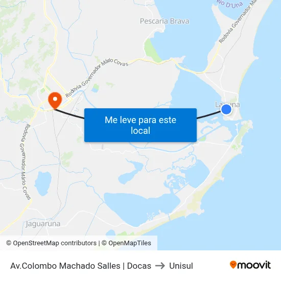 Av.Colombo Machado Salles | Docas to Unisul map