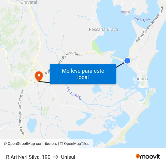 R.Ari Neri Silva, 190 to Unisul map